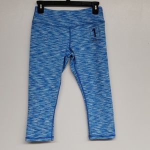 1st Phorm Blue White Cropped Leggings